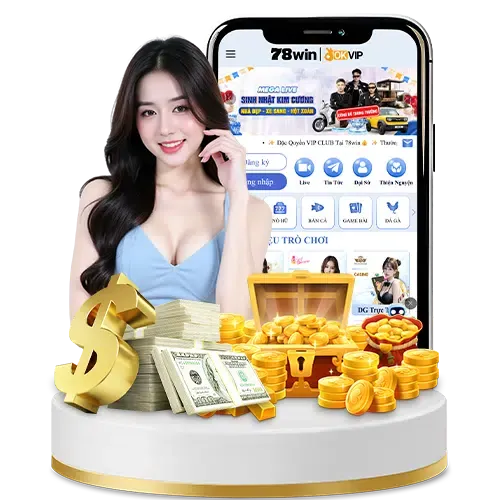 Cơ hội trúng Jackpot lớn, với hình ảnh tiền vàng và may mắn